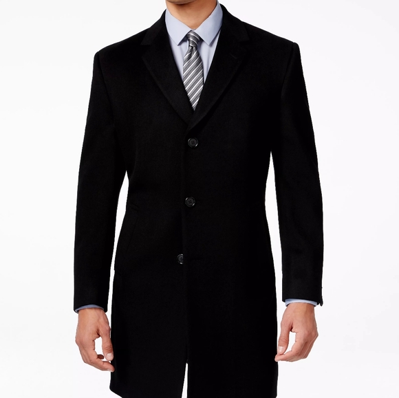 Kenneth Cole Reaction Overcoat, Black 42R - Picture 5 of 6